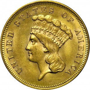 HBCC #4005 – 1855-S Indian Three-dollar Gold – Obverse
