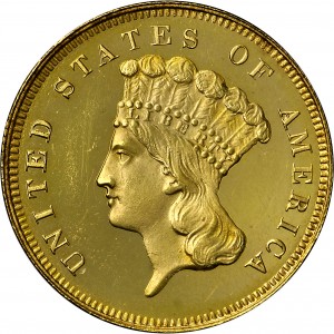 HBCC #4033 – 1878 Indian Three-dollar Gold – Obverse