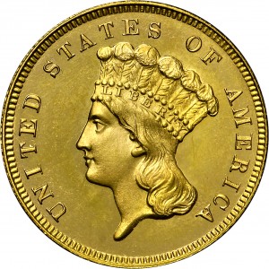 HBCC #4041 – 1886 Indian Three-dollar Gold – Obverse