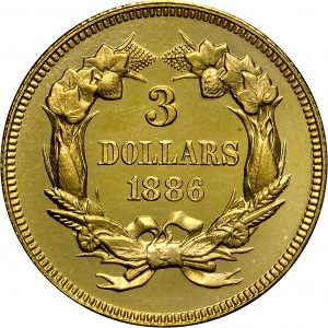 HBCC #4041 – 1886 Indian Three-dollar Gold – Reverse