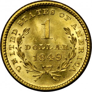 HBCC #1001 – 1849 Liberty Gold Dollar – Reverse