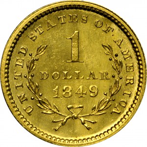HBCC #1002 – 1849 Liberty Gold Dollar – Reverse