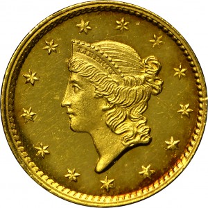 HBCC #1004 – 1854 Type I Liberty Gold Dollar – Obverse
