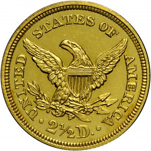 HBCC #1013 – 1854 Liberty Quarter Eagle – Reverse