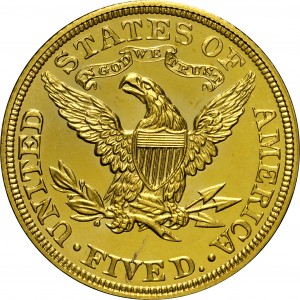 HBCC #1025 – 1901 Liberty Half Eagle – Reverse
