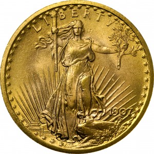 HBCC #1043 – 1907 Saint-Gaudens Double Eagle – Obverse