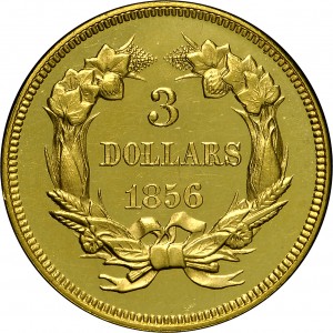 HBCC #4006 – 1856 Indian Three-dollar Gold – Reverse