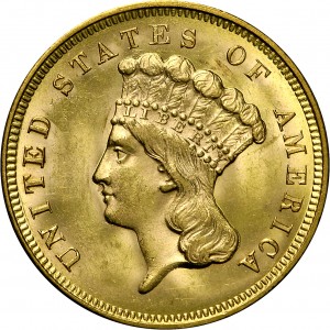 HBCC #4009 – 1857-S Indian Three-dollar Gold – Obverse