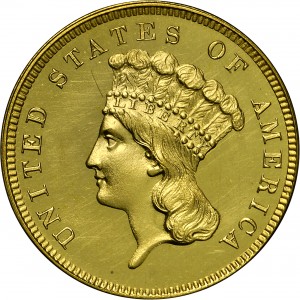 HBCC #4010 – 1858 Indian Three-dollar Gold – Obverse