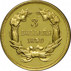 HBCC #4011 – 1859 Indian Three-dollar Gold – Reverse