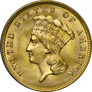 HBCC #4013 – 1860-S Indian Three-dollar Gold – Obverse