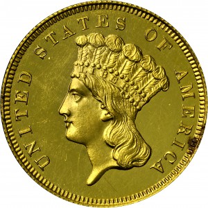 HBCC #4017 – 1864 Indian Three-dollar Gold – Obverse