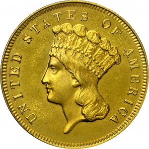 HBCC #4018 – 1865 Indian Three-dollar Gold – Obverse