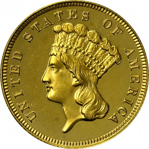HBCC #4037 – 1882 Indian Three-dollar Gold – Obverse