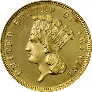 HBCC #4039 – 1884 Indian Three-dollar Gold – Obverse