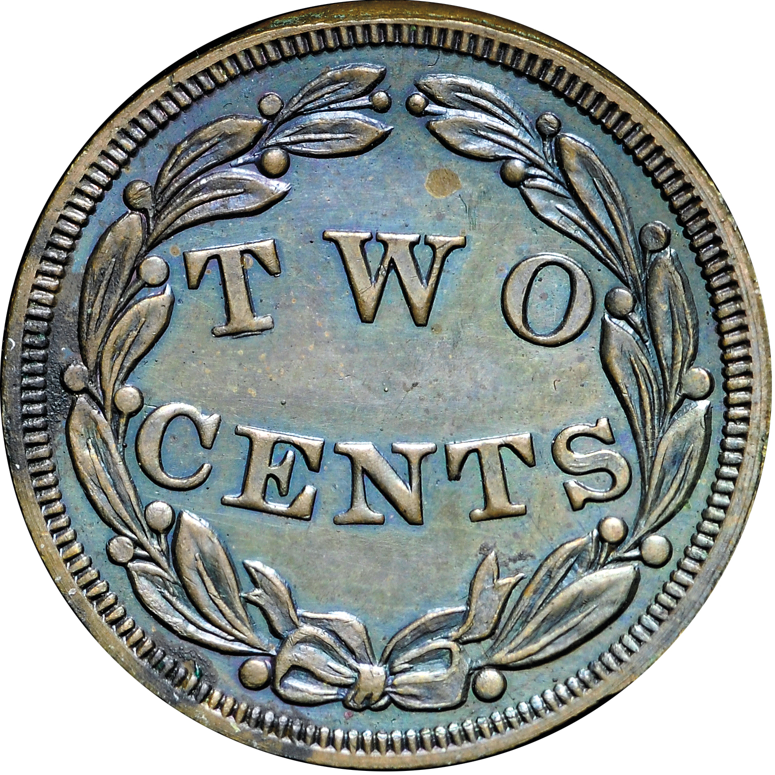 HBCC #6003 – 1836 Two-Cent – Reverse