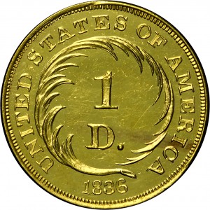 HBCC #6006 – 1836 Gold Dollar – Reverse