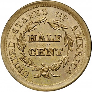 HBCC #6030 – 1856 Half Cent – Reverse