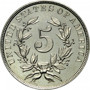 HBCC #6063 – 1866 Five Cents – Reverse
