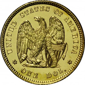 HBCC #6102 – 1872 Gold Dollar – Reverse