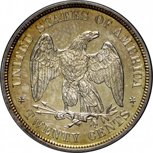 HBCC #6112 – 1874 Twenty Cents – Reverse