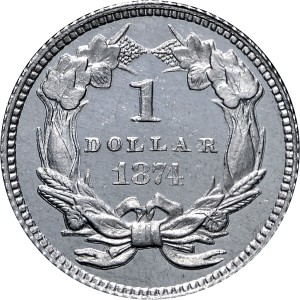 HBCC #6115 – 1874 Gold Dollar – Reverse