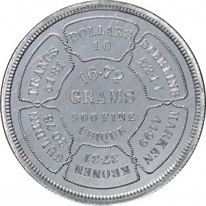 HBCC #6117 – 1874 International Ten-Dollar – Reverse