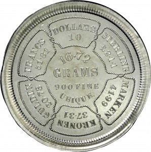 HBCC #6118 – 1874 International Ten-Dollar – Reverse