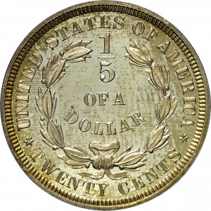 HBCC #6120 – 1875 Twenty Cents – Reverse