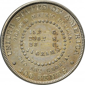 HBCC #6153 – 1879 Metric Dollar – Reverse