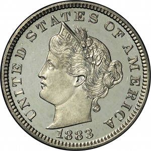 HBCC #6167 – 1883 Five Cents – Obverse