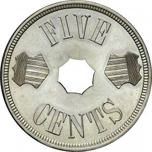 HBCC #6168 – 1884 Five Cents – Obverse