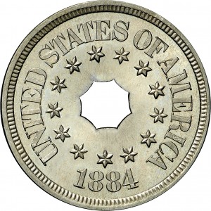HBCC #6168 – 1884 Five Cents – Reverse